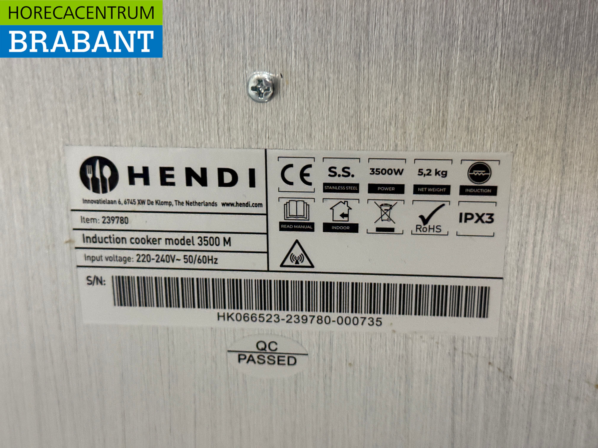 Plaque de cuisson à induction Hendi en acier inoxydable, 3,5 kW, 230 V, pour la restauration – Image 5