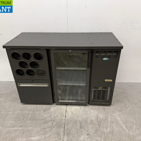 Serrco Armoire réfrigérée à 1 porte battante, casier à bouteilles et 1 tiroir, 124 cm, 230 V, secteur de la restauration