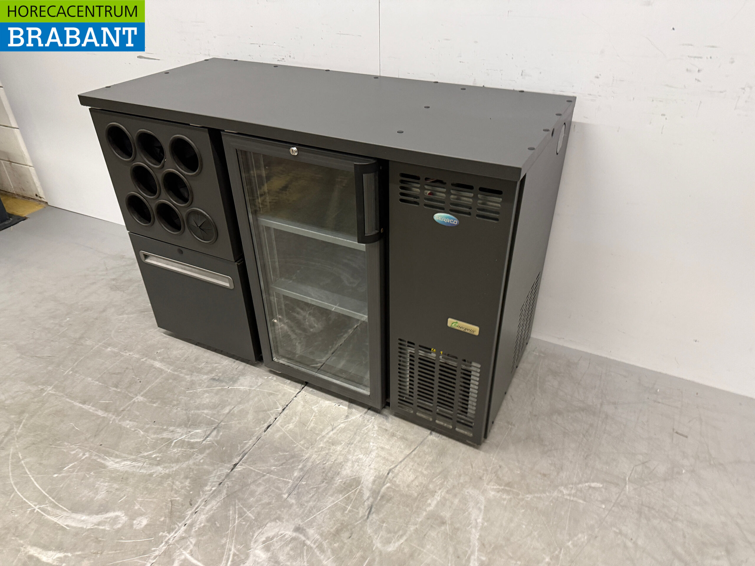 Serrco Armoire réfrigérée à 1 porte battante, casier à bouteilles et 1 tiroir, 124 cm, 230 V, secteur de la restauration – Image 2