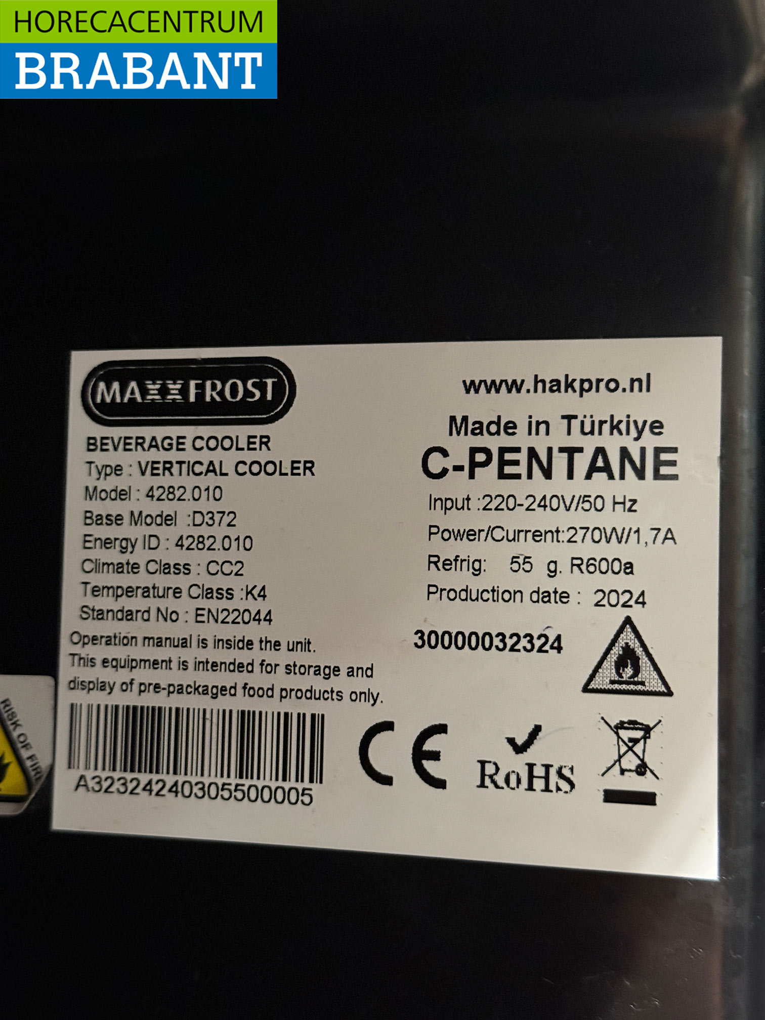 Réfrigérateur Maxxfrost à porte vitrée, 382 litres, 230 V, pour la restauration – Image 5