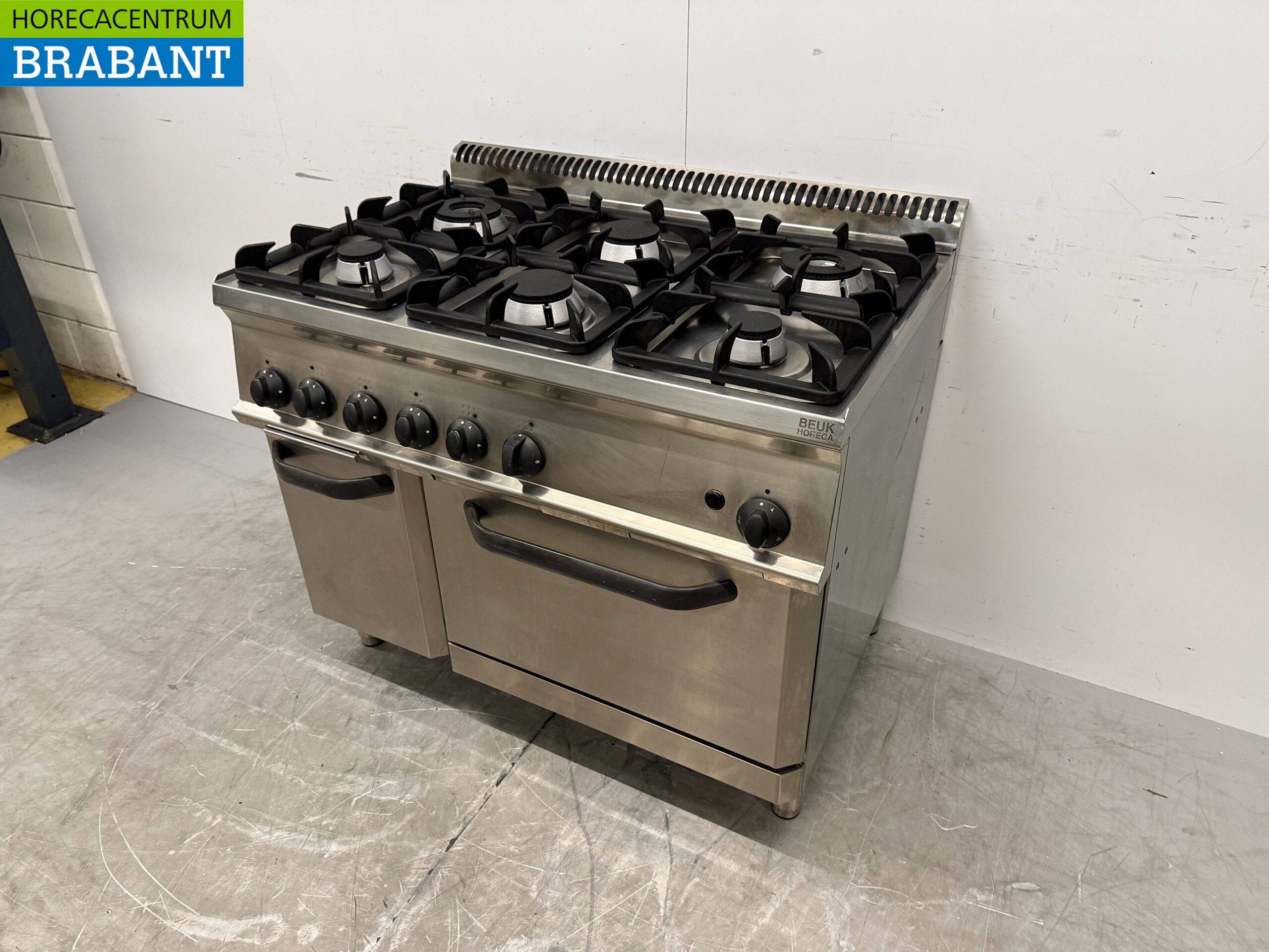 Cuisinière à gaz Tecnoinox en acier inoxydable, 6 feux, avec four 4 x 2/1 GN, 105 cm, GAZ, restauration – Image 2