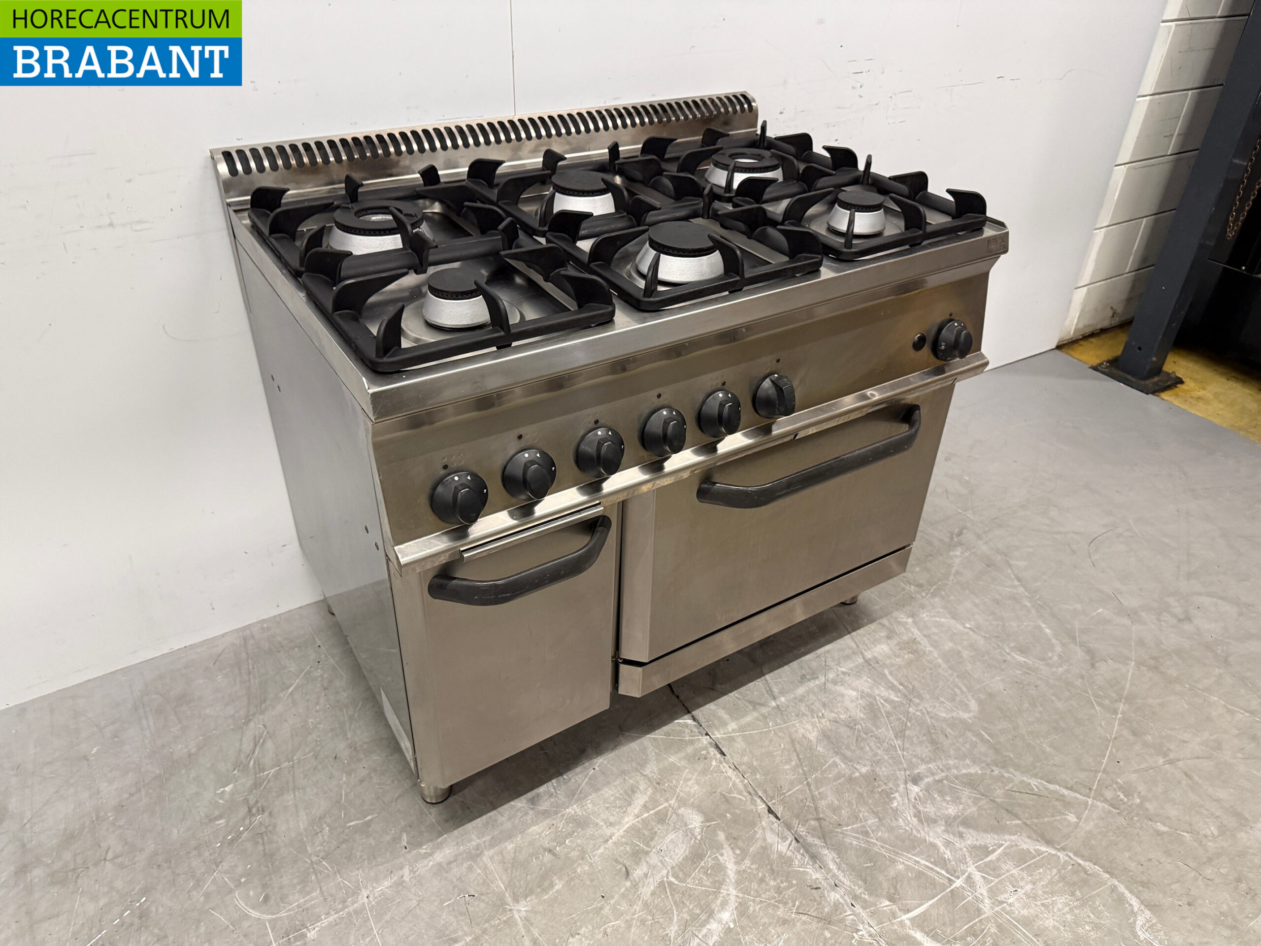 Cuisinière à gaz Tecnoinox en acier inoxydable, 6 feux, avec four 4 x 2/1 GN, 105 cm, GAZ, restauration – Image 3