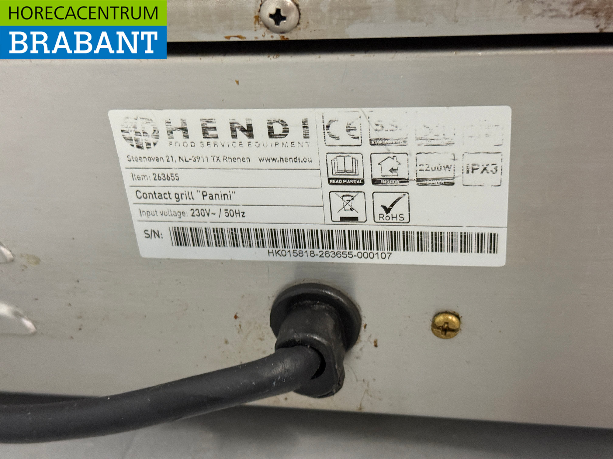 Grill de contact Hendi en acier inoxydable, grill à panini, surface striée, 230 V, pour la restauration – Image 5