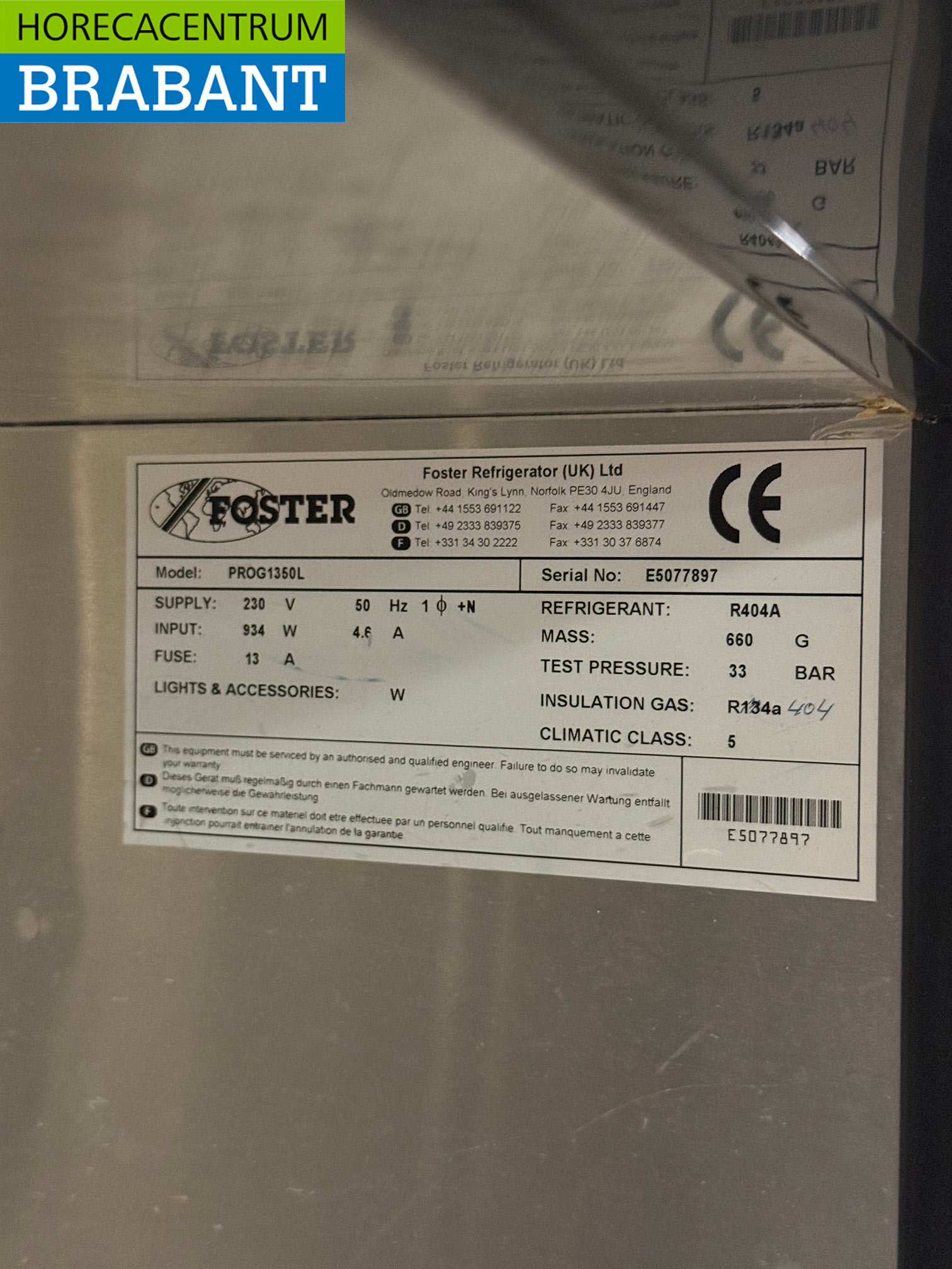 Congélateur à double porte mobile Foster en acier inoxydable, 1 350 litres, 230 V, pour la restauration – Image 5