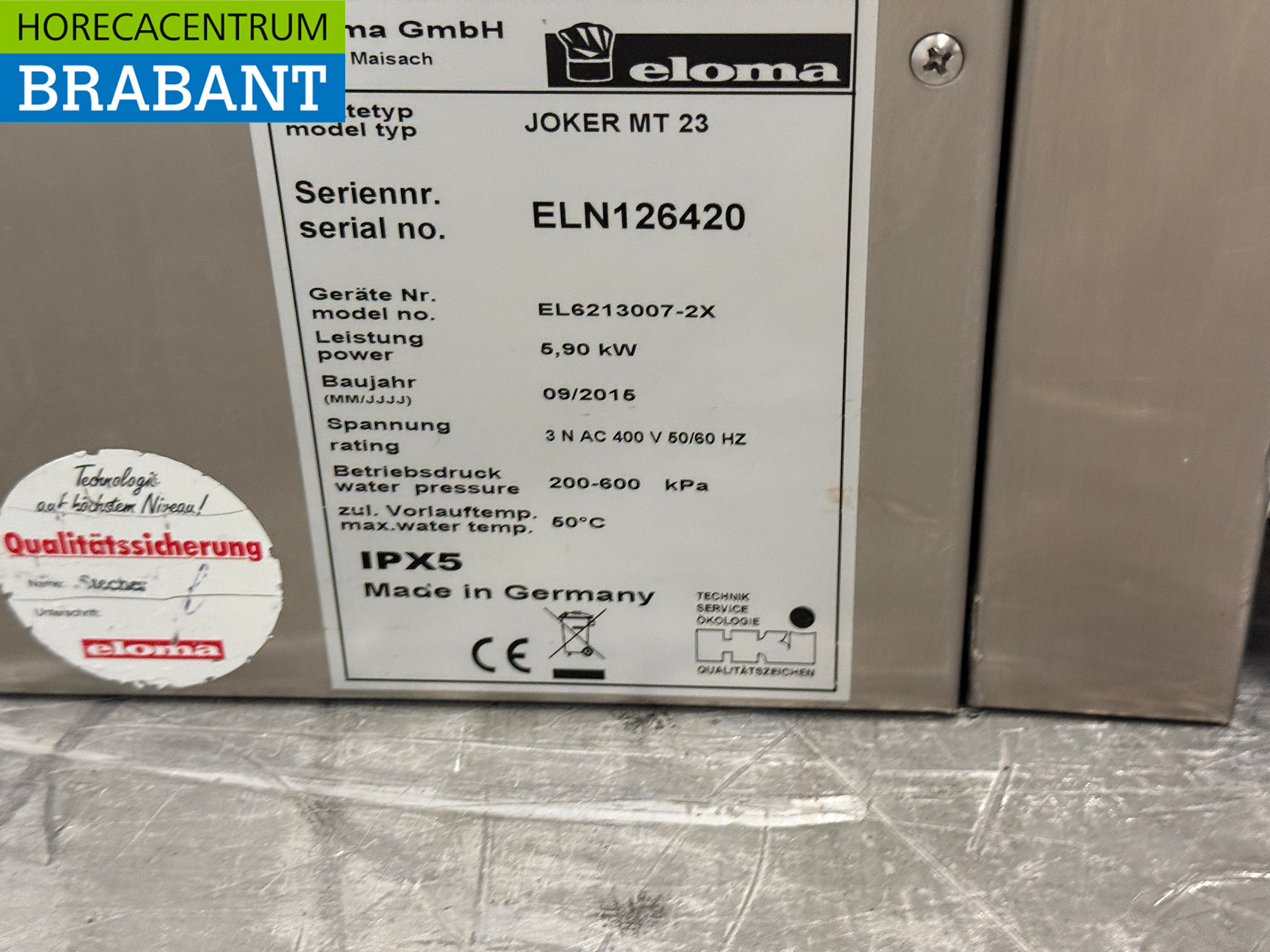 Eloma Joker Combisteamer en acier inoxydable 6 x 2/3 GN 400V Horeca – Image 8