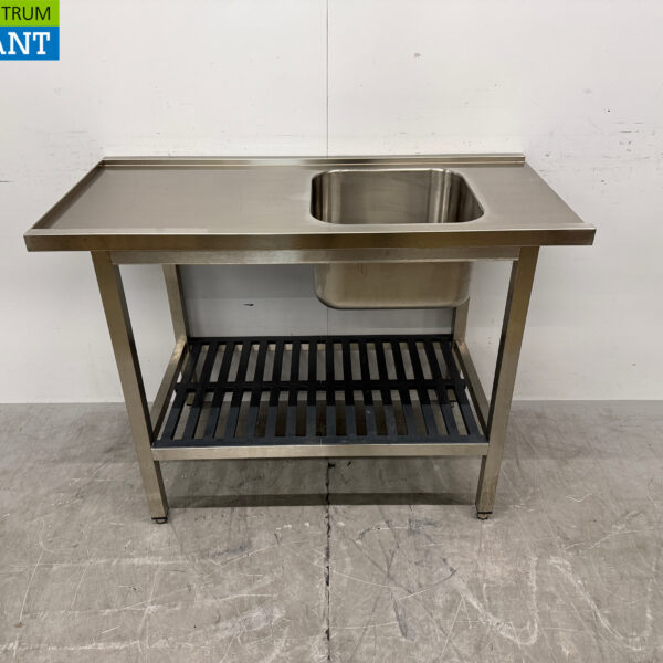 Table d'alimentation en acier inoxydable pour lave-vaisselle à avancement continu, 120 x 58 x 89 cm, secteur de la restauration