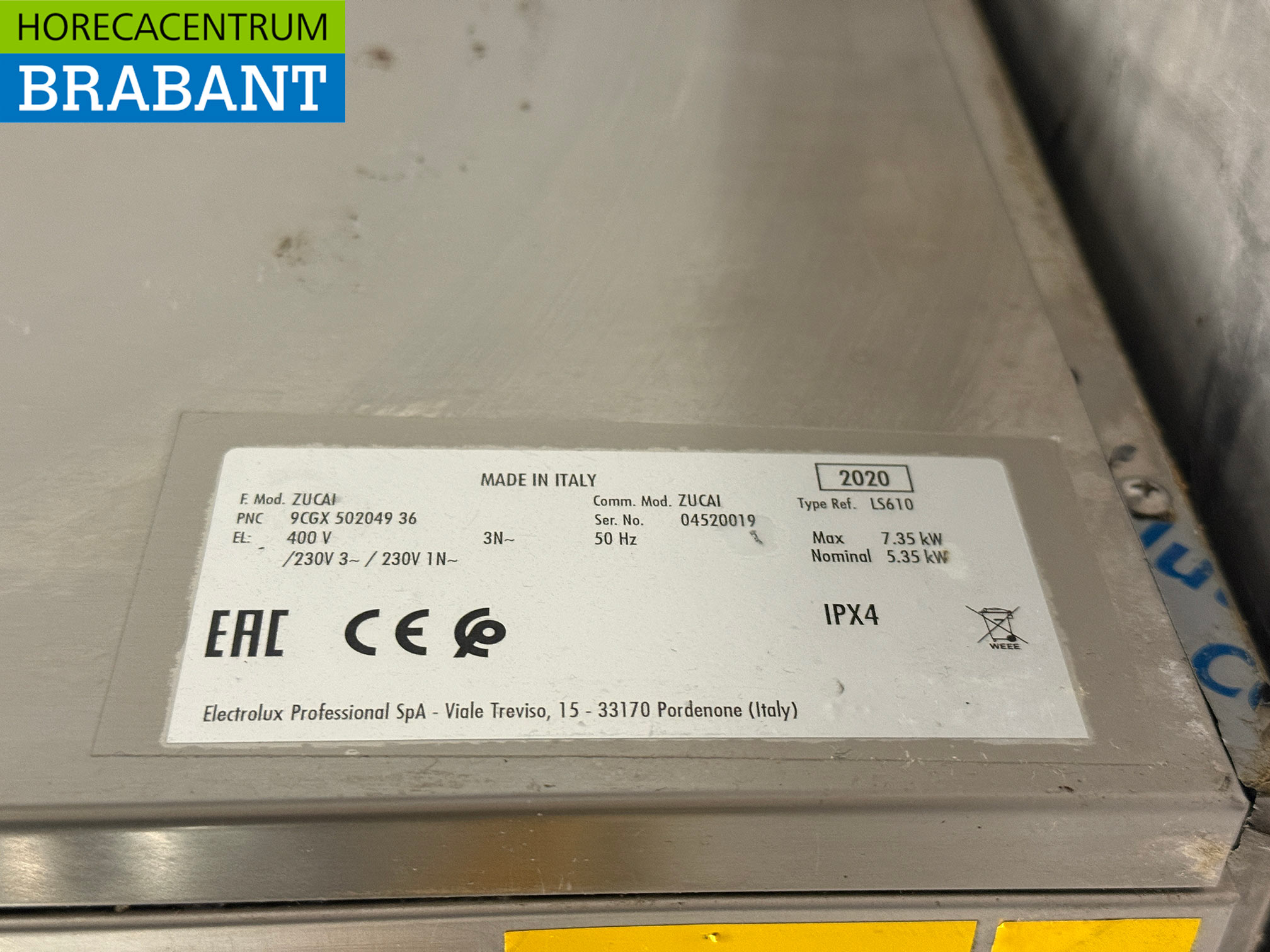 Lave-vaisselle Zanussi Zucai en acier inoxydable 400V Horeca – Image 6