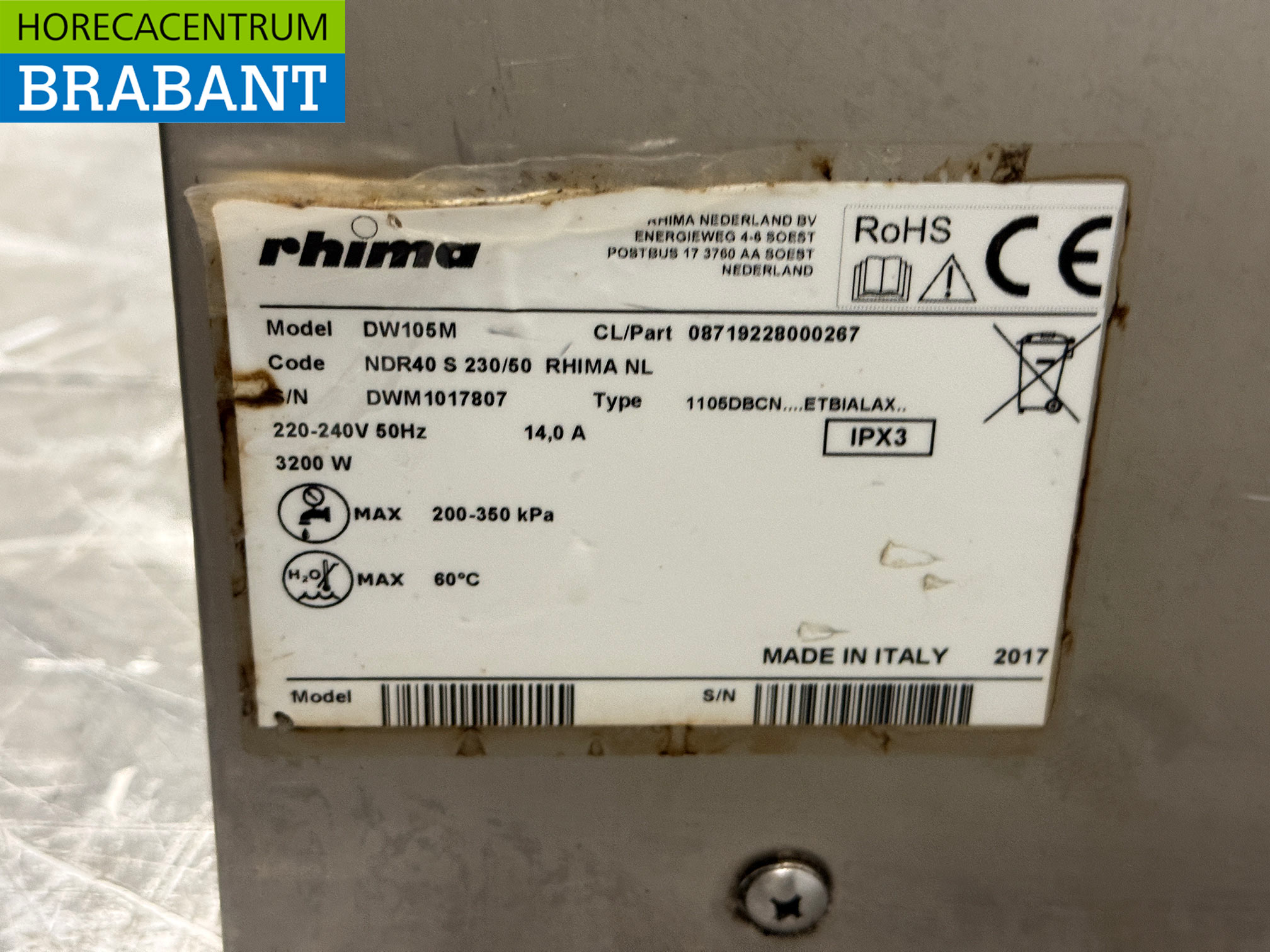 Lave-verres Rhima DR40 en acier inoxydable, 230 V, pour la restauration – Image 6