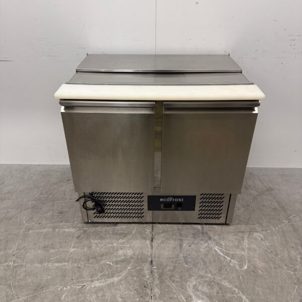 Table de travail réfrigérée Ecofrost en acier inoxydable, 2 portes, 90 cm, 230 V, pour la restauration