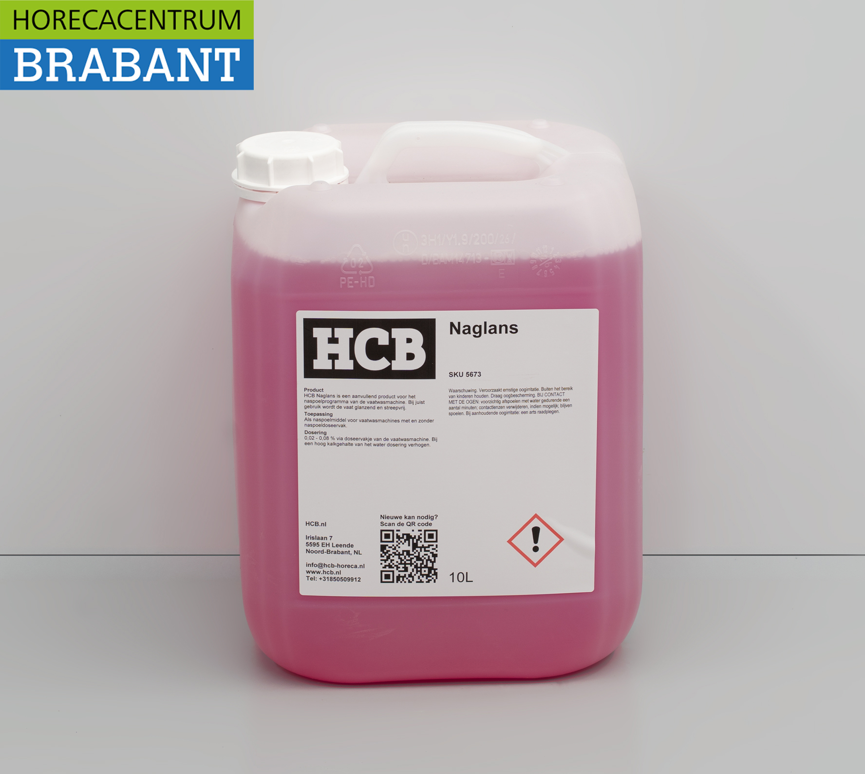 HCB Produit de rinçage universel pour lave-vaisselle et lave-verres Savon 10 litres Restauration