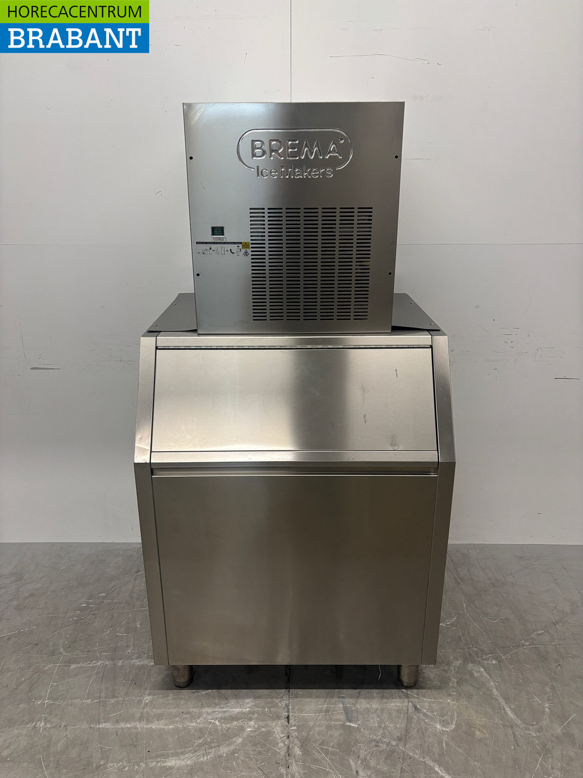 Machine à glace en paillettes Brema en acier inoxydable, 157 kg par jour, capacité de la trémie : 200 kg, 230 V, secteur de la restauration