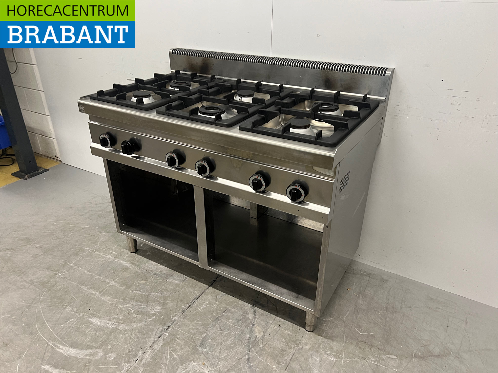 Cuisinière à gaz Berto en acier inoxydable, 6 feux, 120 cm, GAZ, restauration – Image 2