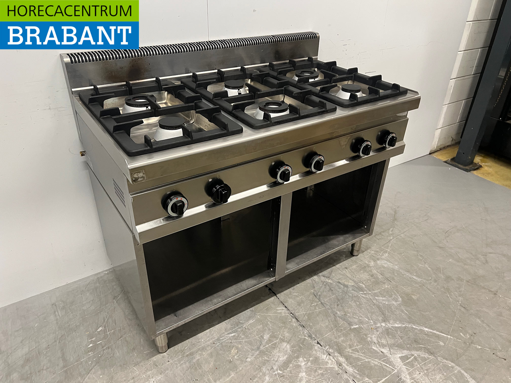Cuisinière à gaz Berto en acier inoxydable, 6 feux, 120 cm, GAZ, restauration – Image 3