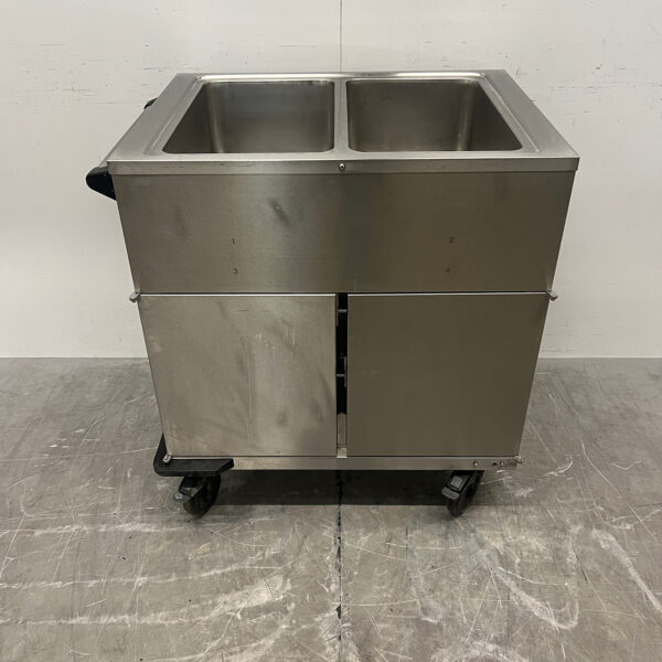 Bain-Marie mobile Rieber en acier inoxydable 2 x 1/1 GN avec armoire chauffante 230V Horeca