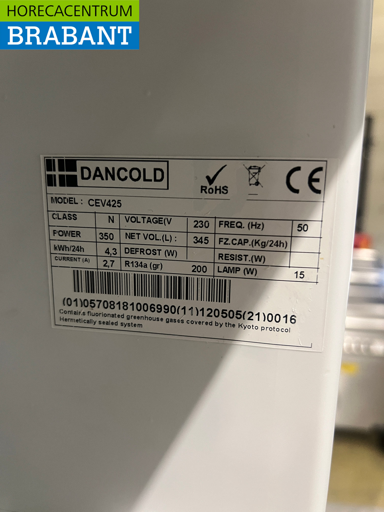 Réfrigérateur Dancold à porte vitrée, 345 litres, 230 V, pour la restauration – Image 5