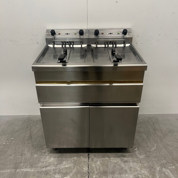 Friteuse double Stilfer en acier inoxydable, 2 x 15 litres, 2 x 400 V, pour la restauration