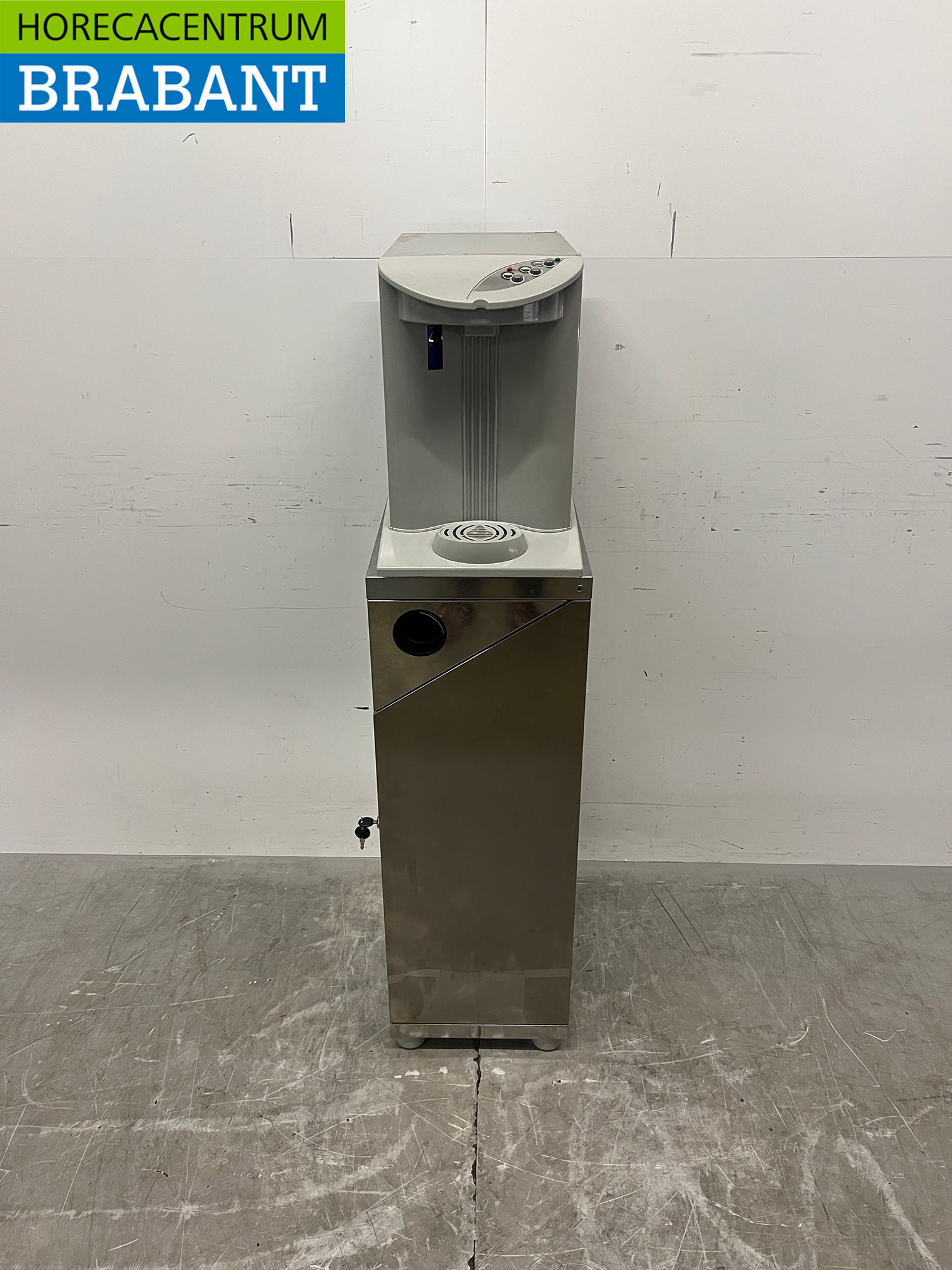 Refroidisseur d'eau Cosmetal en acier inoxydable avec socle et distributeur de gobelets, 230 V, pour le secteur de la restauration