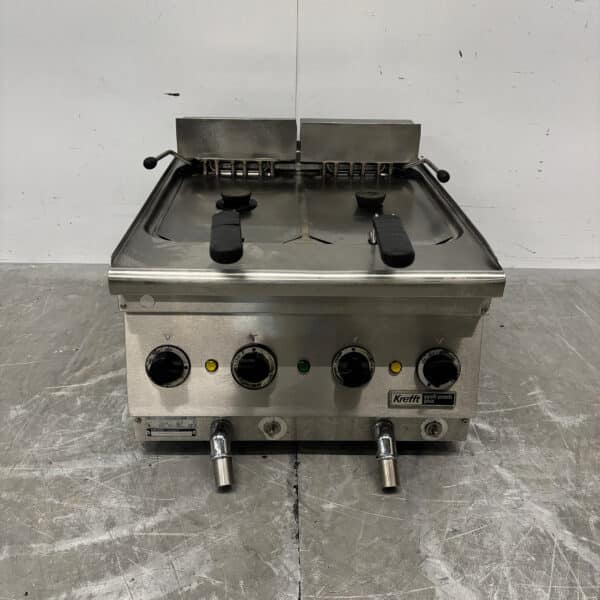 Friteuse Kreft en acier inoxydable 2 x 12 litres, 50 cm, 400 V, pour la restauration