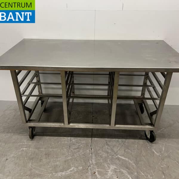 Table de travail mobile en acier inoxydable 175,5 x 87,5 x 96,5 cm - Restauration
