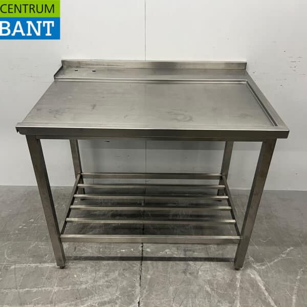 Table d'évacuation en acier inoxydable pour lave-vaisselle à passage continu, 106 x 74 x 92 cm, secteur de la restauration