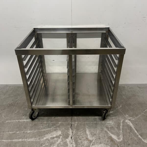 Châssis mobile en acier inoxydable avec étagère 92,5 x 67,5 x 84,5 cm – Restauration