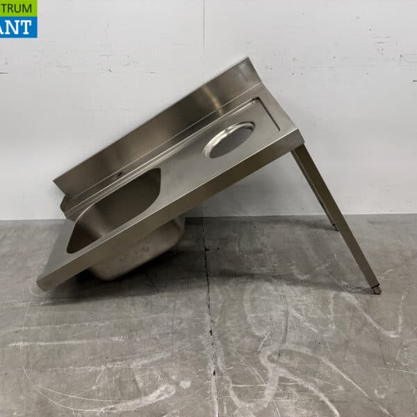 Table de service en acier inoxydable avec emplacement pour poubelle, 121 x 72 x 90 cm, secteur de la restauration
