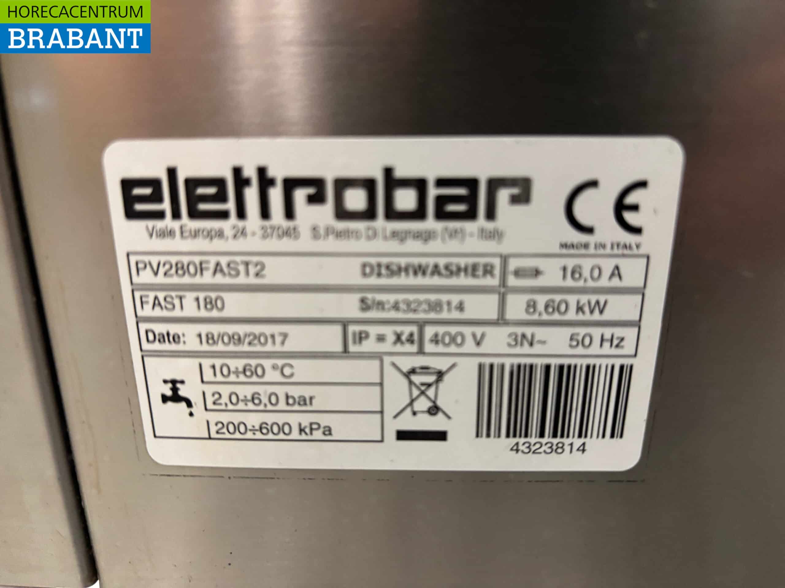 Lave-vaisselle à convoyeur Elettrobar en acier inoxydable, 400 V, pour la restauration – Image 6