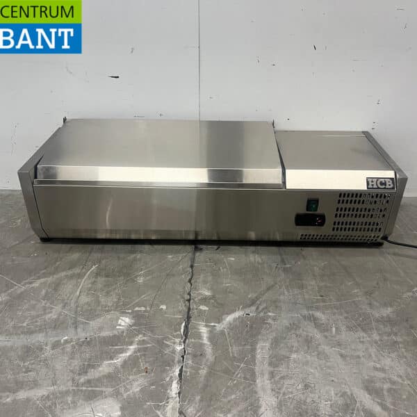 Vitrine HCB en acier inoxydable Vitrine réfrigérée en saillie saladière 4 x 1/4 GN 100 cm Horeca