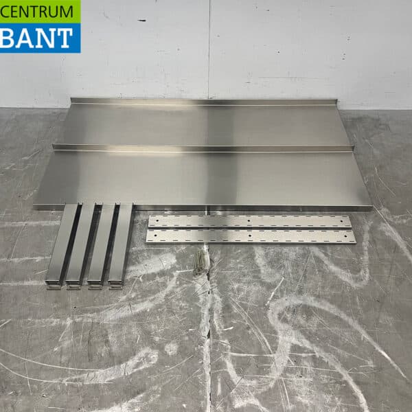 Étagère à double paroi en acier inoxydable 120 x 30 cm pour la restauration