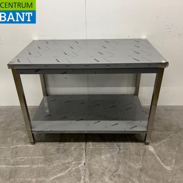 Table de travail en acier inoxydable avec piètement 120 x 70 x 86 cm – Secteur de la restauration