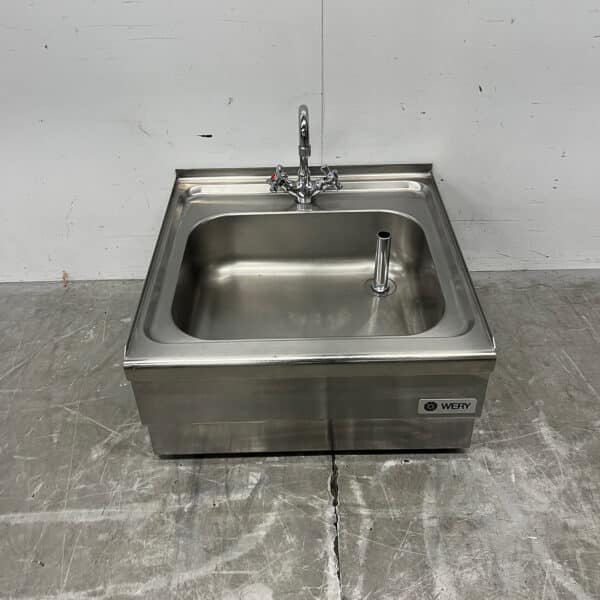 Évier Wery en acier inoxydable avec robinet, 60 x 60 x 30,5 cm, secteur de la restauration