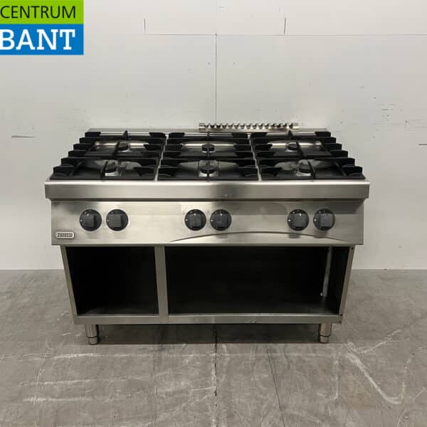 Cuisinière Zanussi en acier inoxydable à 6 feux, 120 cm, au gaz, pour la restauration