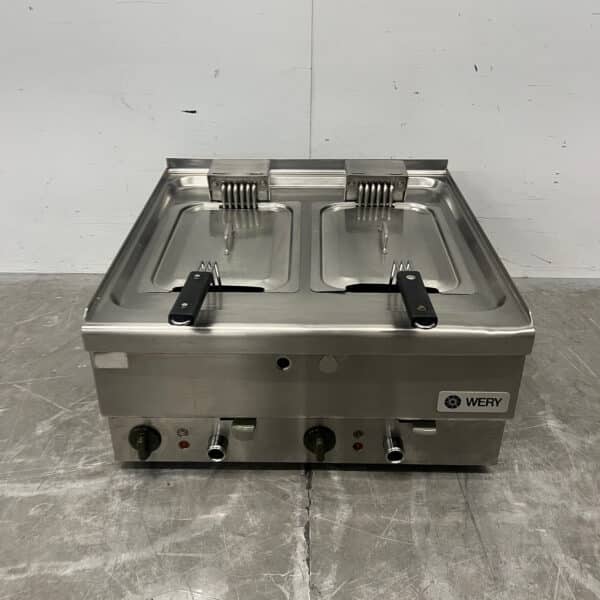 Friteuse double Wery en acier inoxydable, 2 x 8 litres, 400 V, pour la restauration