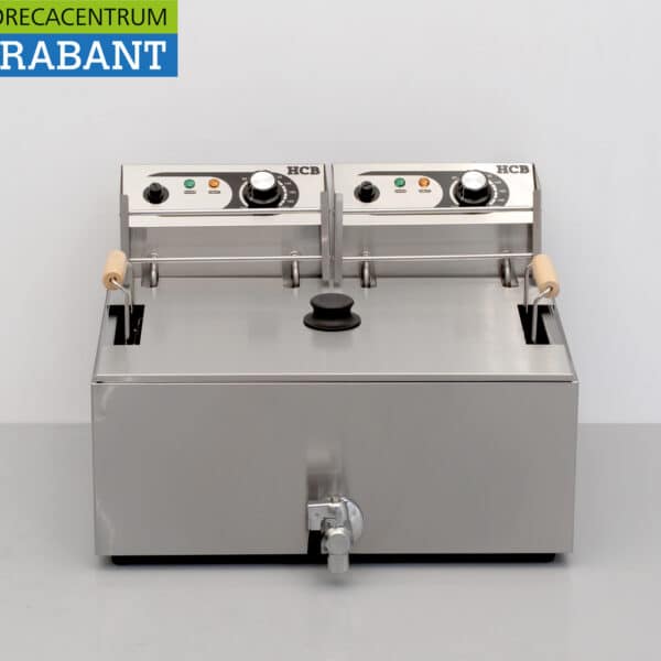 Friteuse à poisson HCB en acier inoxydable, friteuse à beignets, friteuse de 14 litres avec robinet de vidange, 230 V, pour la restauration