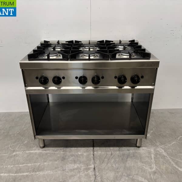 Cuisinière à gaz Giga en acier inoxydable, 6 brûleurs, 100 cm, GAS Horeca