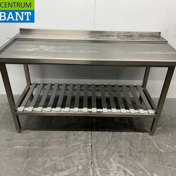 Table d'évacuation en acier inoxydable pour lave-vaisselle à passage continu, 165 cm, secteur de la restauration