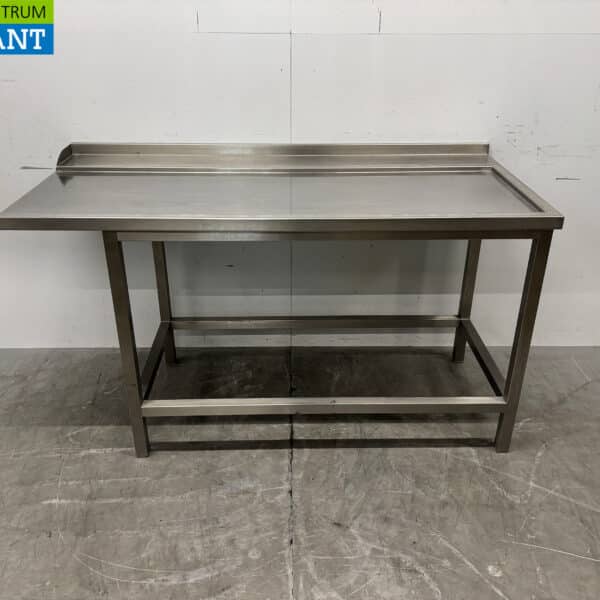 Table d'évacuation en acier inoxydable pour lave-vaisselle à avancement continu, 160 x 75 cm, secteur de la restauration