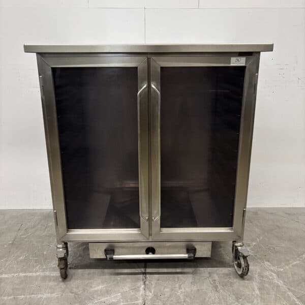 Armoire chauffante mobile en acier inoxydable, 2 portes battantes en verre, 20 x 60/40 cm, 230 V, secteur de la restauration
