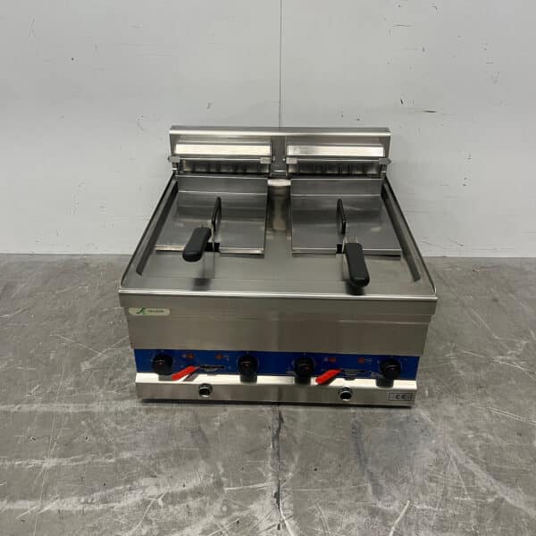 Friteuse double Fryland en acier inoxydable, 2 x 8 litres, 400 V, pour la restauration