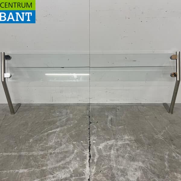 Écran anti-postillons en verre et acier inoxydable 157 x 20 x 57 cm – Restauration