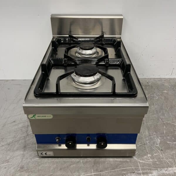 Cuisinière à gaz Fryland en acier inoxydable, 2 feux, modèle à poser, 40 cm, GAZ, restauration