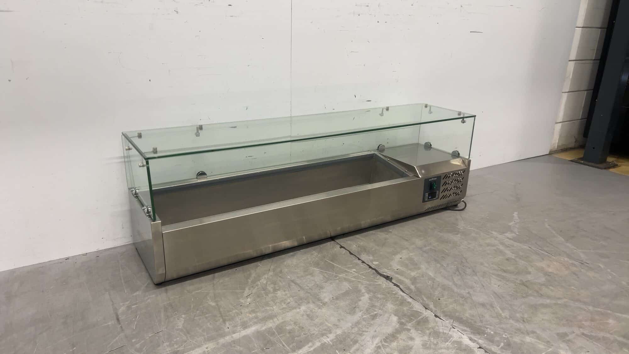 Saladière Ecofrost 4750.120 en acier inoxydable, 6 x 1/4 GN, 0,11 kW, 230 V, 140 x 33,5 x 44 cm, restauration
