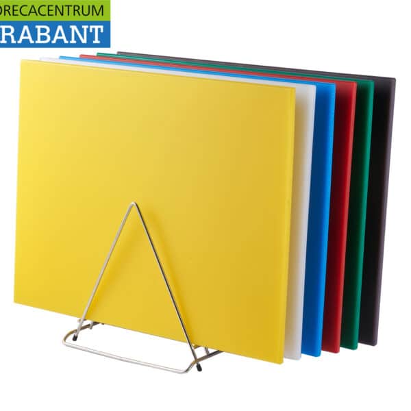 HCB : Lot de 6 planches à découper HACCP extra-épaisses, 45 x 30 cm, avec support pour planches à découper, pour la restauration