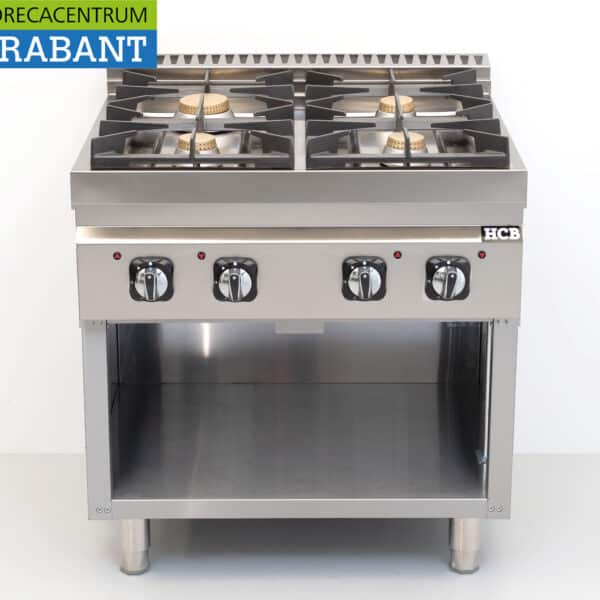Cuisinière à gaz HCB à 4 brûleurs, 28,5 kW, 80 cm, pour la restauration