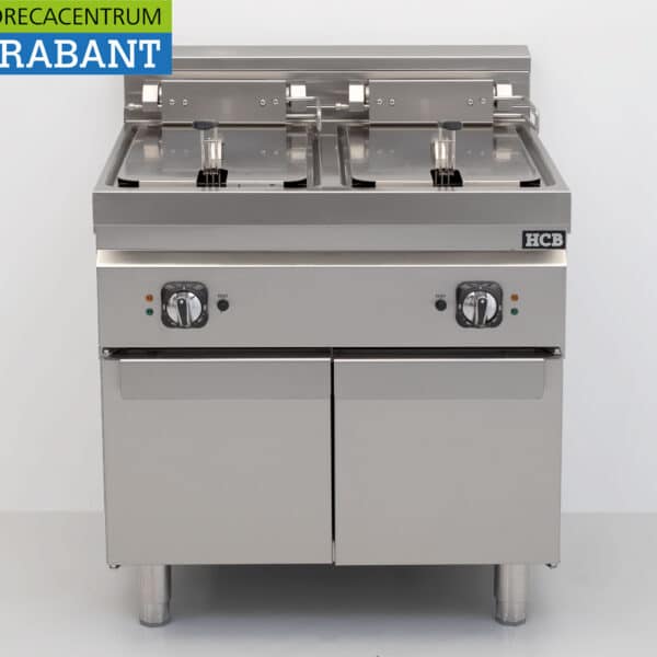 Friteuse électrique double HCB en acier inoxydable, 2 x 16 litres, 28,4 kW, 400 V, 80 cm, pour la restauration