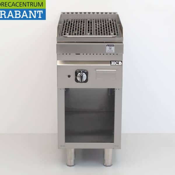 HCB RVS Lavagrill : barbecue à gaz avec pierre de lave, 9 kW, 40 cm, pour la restauration