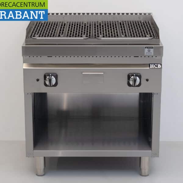 HCB RVS Lavagrill : barbecue à gaz avec pierre de lave, 18 kW, 80 cm, pour la restauration