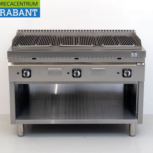 HCB RVS Lavagrill : barbecue à gaz avec pierre de lave, 27 kW, 120 cm, pour la restauration