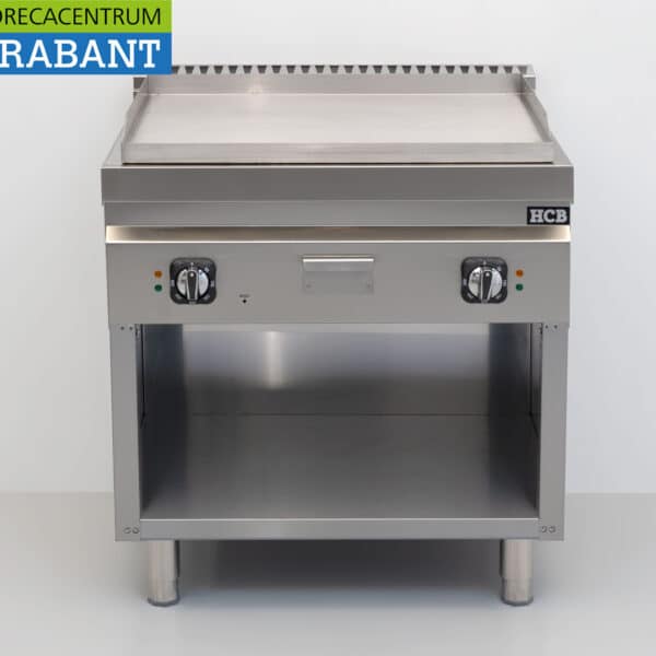 Plaque de cuisson HCB en acier inoxydable, surface lisse, 80 cm, 9 kW, 400 V, pour la restauration