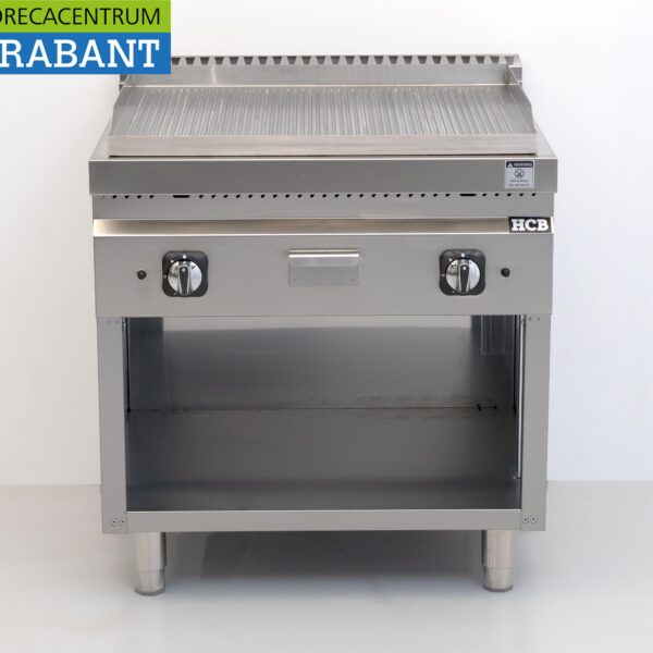 Plaque de cuisson HCB en acier inoxydable, striée, 13 kW, 80 cm, GAZ, restauration